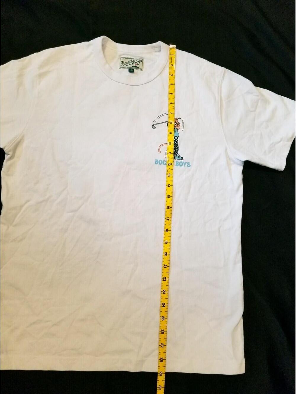 Rare BOGEY BOYS White Golf T Shirt Double Now Triple Later Pink Panther Large L - Picture 8 of 9